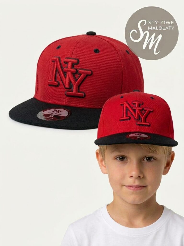 Czapka “New York”Czerwono-Czarna. XS: 48-54cm.